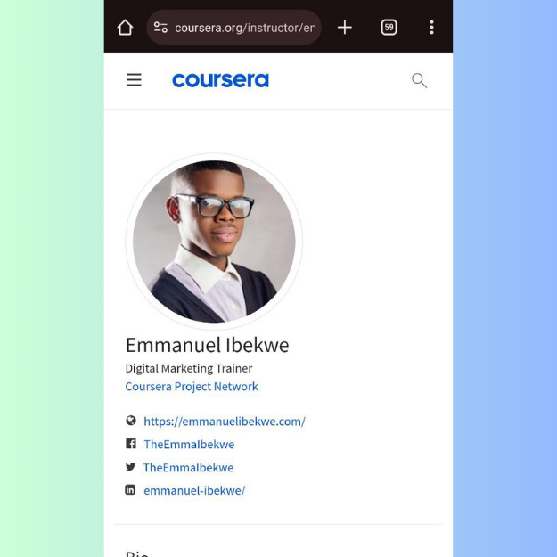 Emmanuel Ibekwe on Coursera